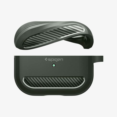 ACS05482 - Apple AirPods Pro 2 Case Rugged Armor in matte black showing the front